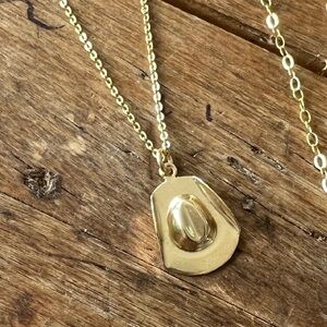 Gold Fill Cowboy Hat Necklace on 16” chain